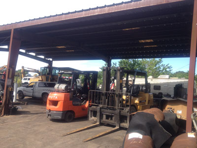 Recycling equipment, forklift, unloading, South Florida